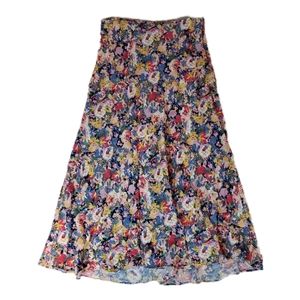 Womens Joules Size 6 Floral Pink Blue Long Spring Summer Skirt NWT